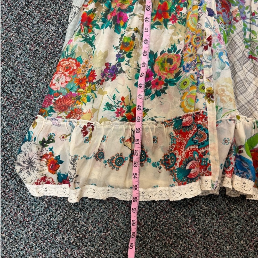 Johnny Was Milana Silk Blend Floral Patchwork Maxi Dress Size Large - Picture 9 of 11